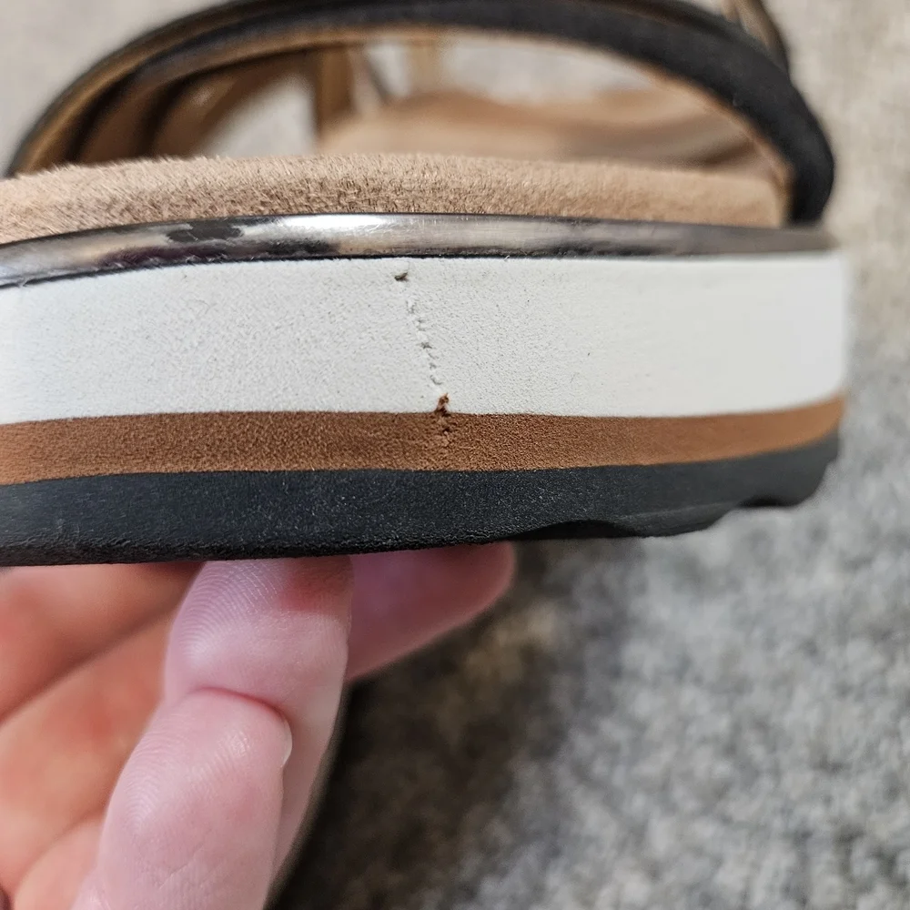 Vionic Kellyn Black Strappy Leather Platform Sandals 9 - Picture 6 of 13